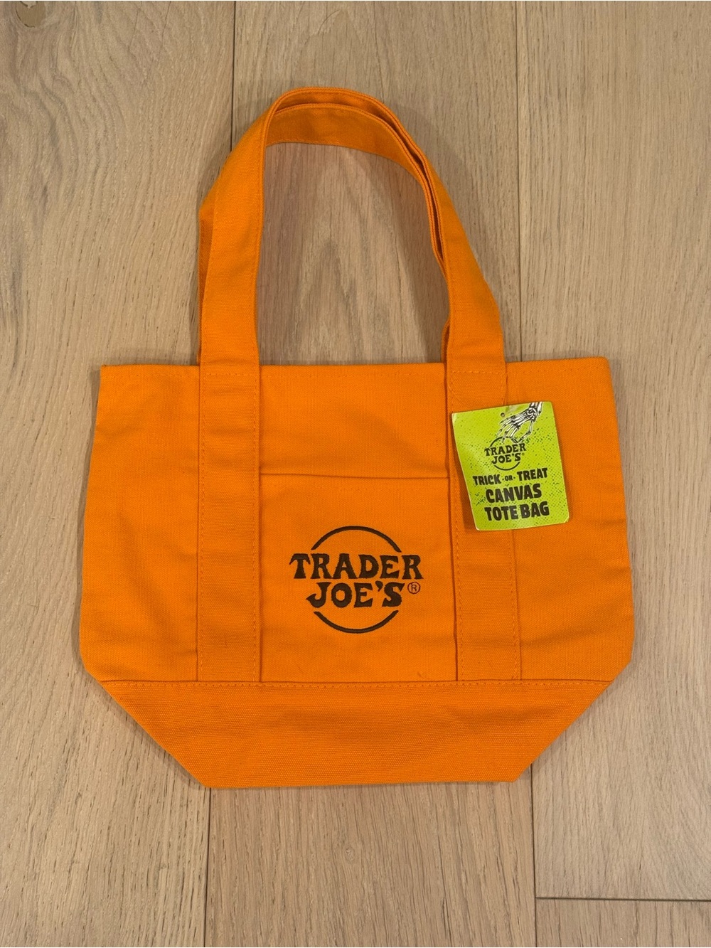 Trader Joe’s Halloween Mini Canvas Tote Bag in Orange/Black